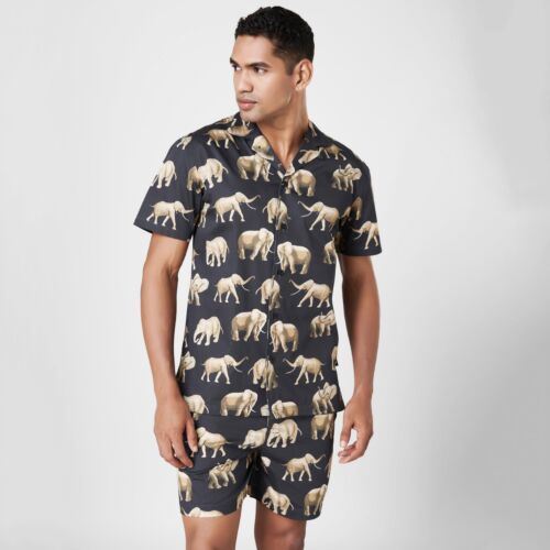 Men's Digital Print Beach Shirts in Pure Cotton, Stylish Cut and Ultrasoft Feel with Antimicrobial Treatment