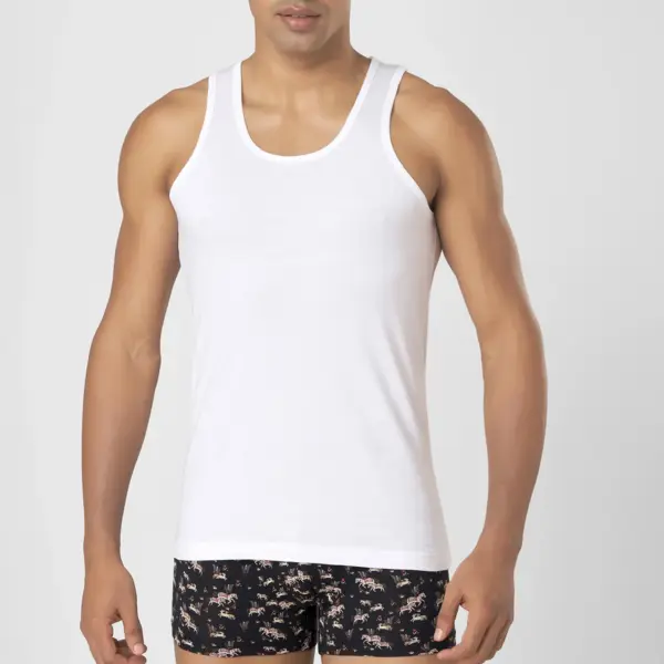 Men's Vests in Modal & Supima Cotton with Cool Touch, Stretch Fit, Shape Retention, and Odor Control