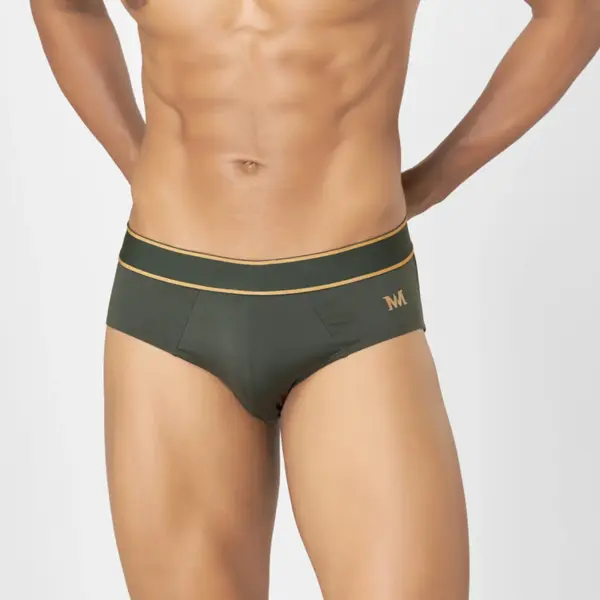 Men's Solid Briefs in Polyester & Spandex Blend with Stretch Fit Cool Touch and Ultra Soft Waistband