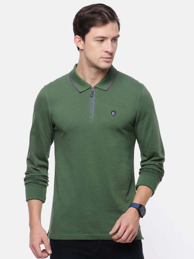 Stretch Fashion Full Sleeve Pique Polo T-Shirt