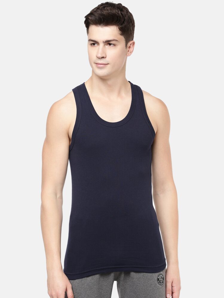 Men’s Vest, Sleeveless Super Combed Cotton with Seamless Fit, Breathable Rib, and Anti-Microbial Finish for daily Comfort