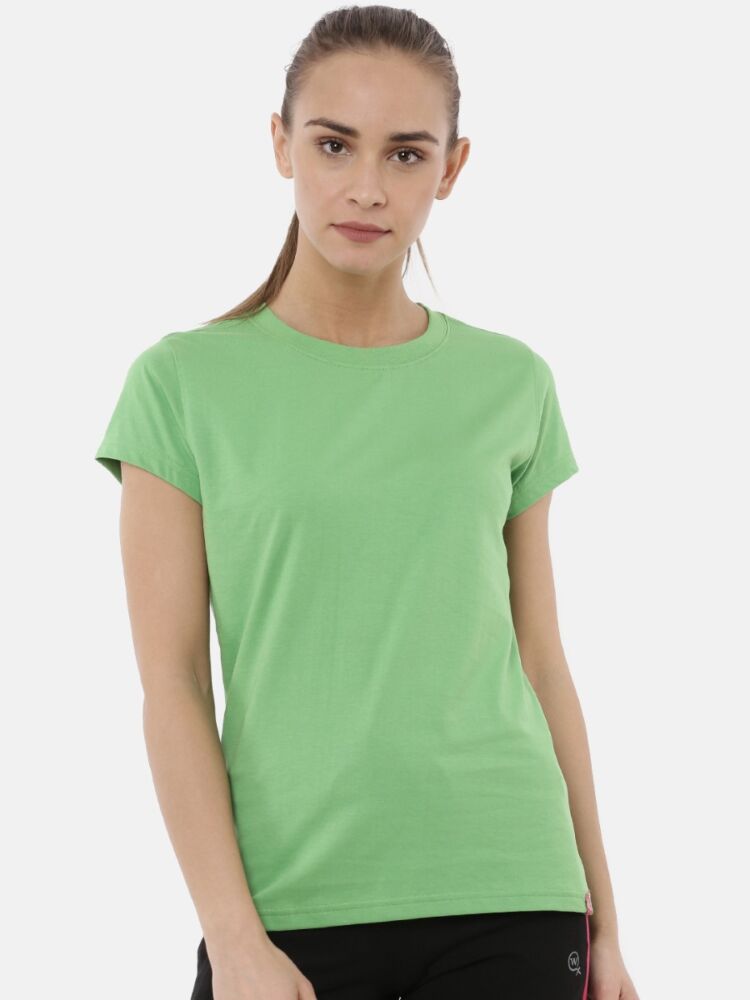 Women's Round Neck Half Sleeves Tees in Cotton Rich Fabric for Superior Sportswear Comfort
