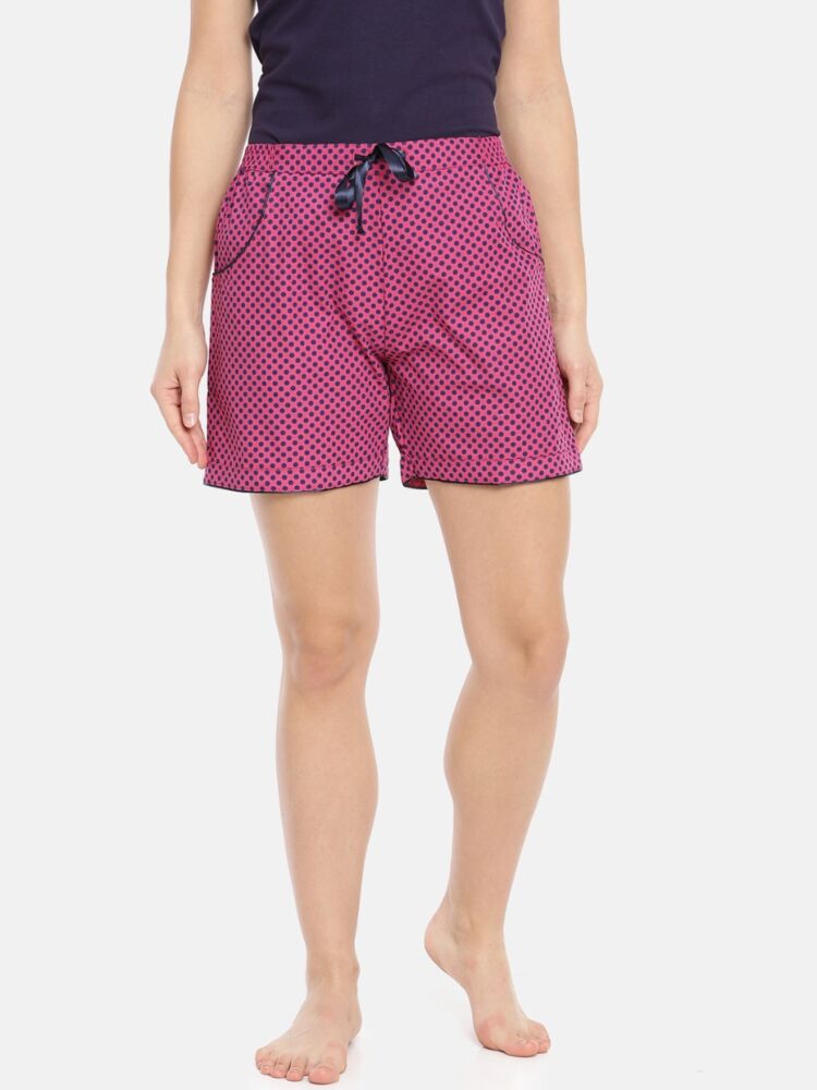 Women's Printed Shorts Soft Cotton Fabric with Side Pockets for Relaxed Comfort