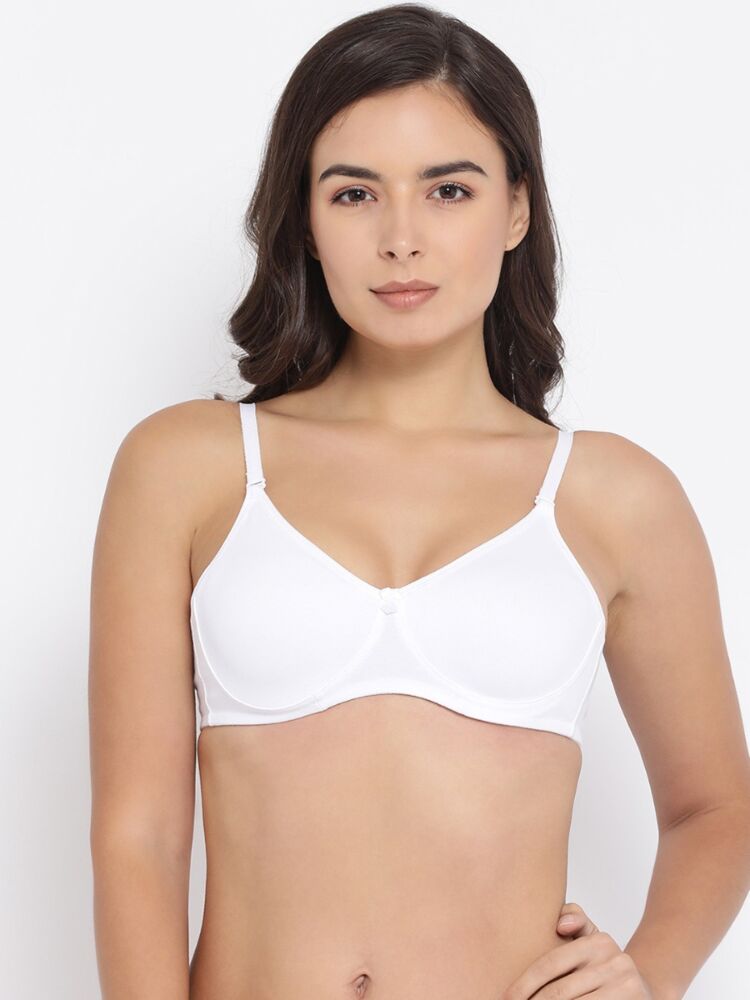 Women's Wire Free Bras in Cotton Rich Fabric With Medium Coverage Non Padded and Adjustable Straps