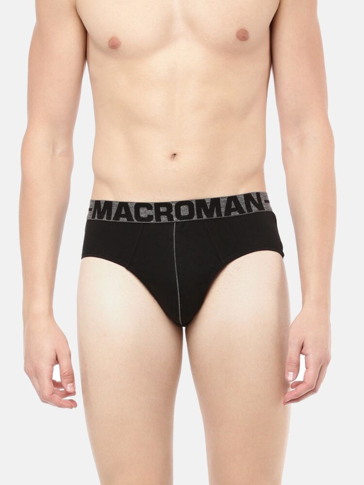 Men's Briefs Compact Cotton Classic Fit V-Cut Outer Elastic and Double Layered Pouch (Pack of 2)