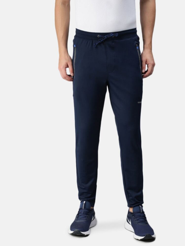 Men's Active Dry fit Joggers Polyester Rich Fabric Slim Fit with Zipper Pockets, 4-Way Stretch and Sweat-Wicking Tech