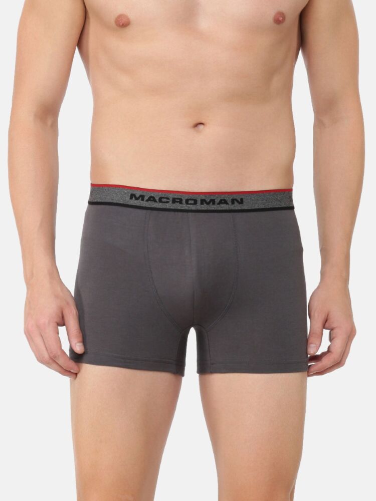 Men's Trunks in Cotton Stretch Fabric Double Layered Pouch Stretchable Waistband and Maximum Coverage