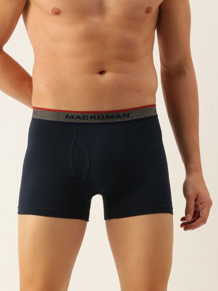 Men's Boxer Briefs in Cotton Stretch Fabric Double Layered Pouch Stretchable Waistband for Tagless Comfort