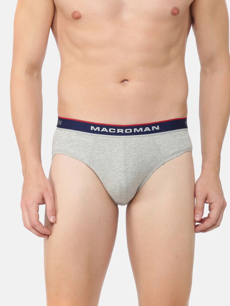 Men's Briefs in Cotton Stretch Fabric Outer Elastic Stretchable Waistband and Maximum Coverage