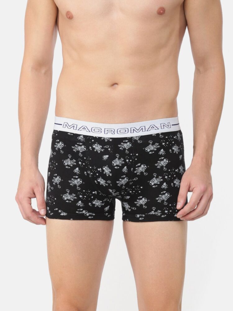 Men's Printed Trunks in Ultra Soft Cotton with Stretch Leg Openings & Microfiber Waistband (Print And Color May Vary)
