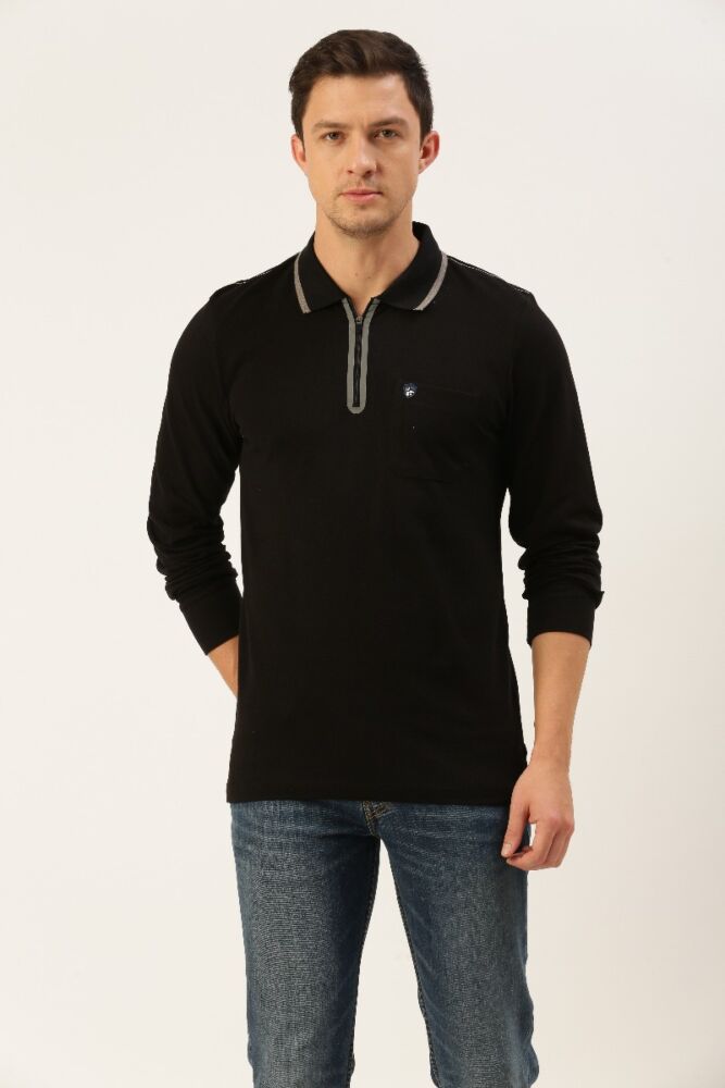 Macroman M-Series Men’s Fashion Pique Polo T-Shirt (With Pocket) in Cotton Rich Pique Fabric, Full Sleeve Style