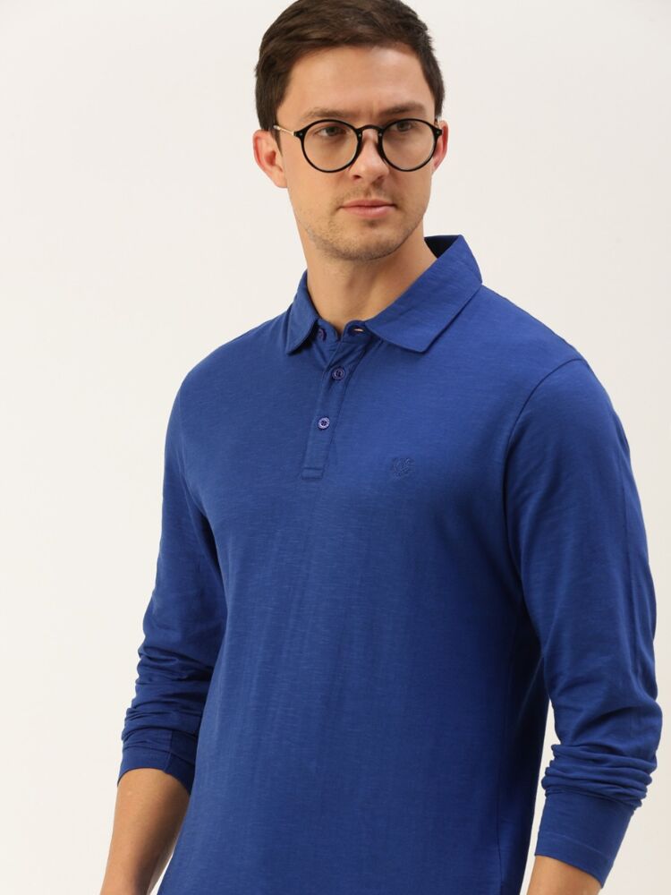 Macroman M-Series Men’s Smart Basics Comfort Slub Polo T-Shirt in 100% Cotton Slub Single Jersey Fabric, Full Sleeve Style