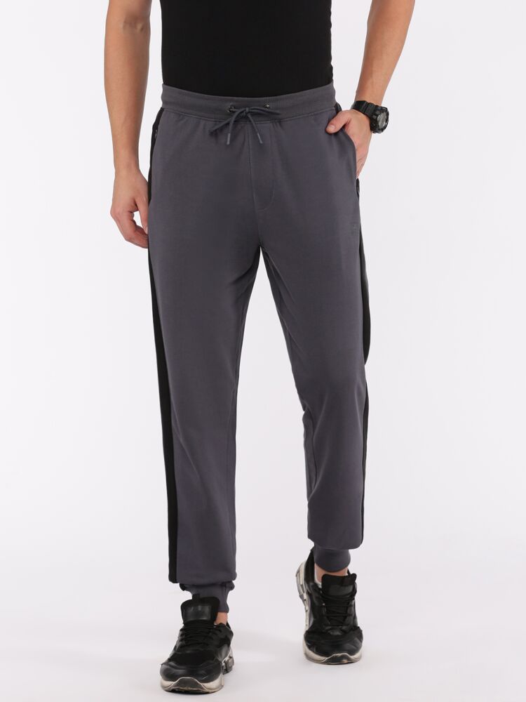Men's Fashion Joggers in Cotton Rich Fabric with Lycra Waistband and Dual Side Zippers Pockets