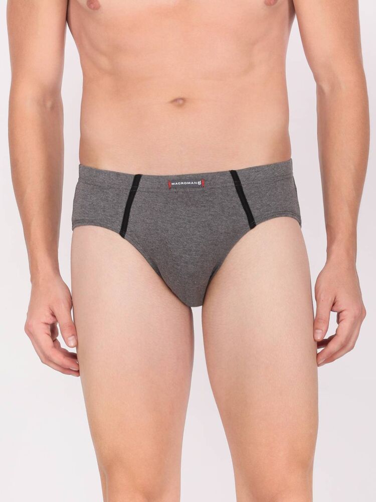 Men's Briefs in Compact Cotton Fabric Double Layered Pouch Classic Fit with Maximum Coverage (Pack Of 2)