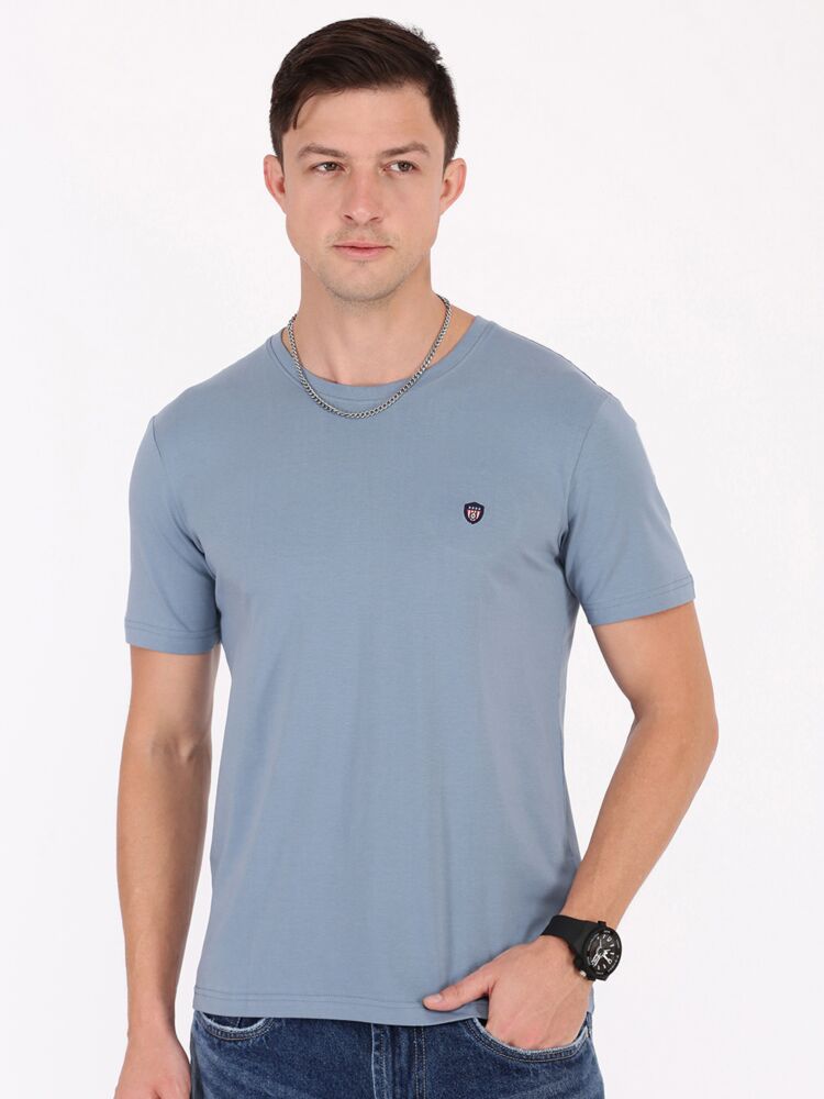 Macroman M-Series Men’s Smartz Basics Stretch T-Shirt in 95% Cotton & 5% Lycra Single Jersey Fabric, Round Neck Half Sleeve Style