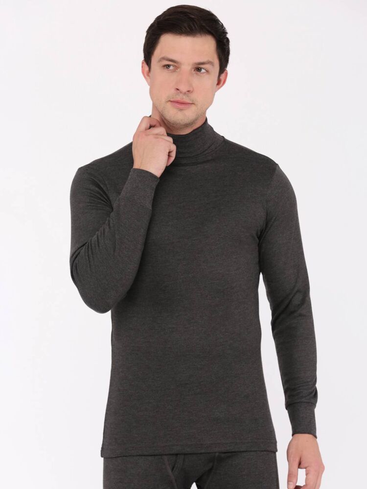 Men's Thermals in Cotton Rich Fabric Full Sleeves High Neck Top with Staywarm Tech
