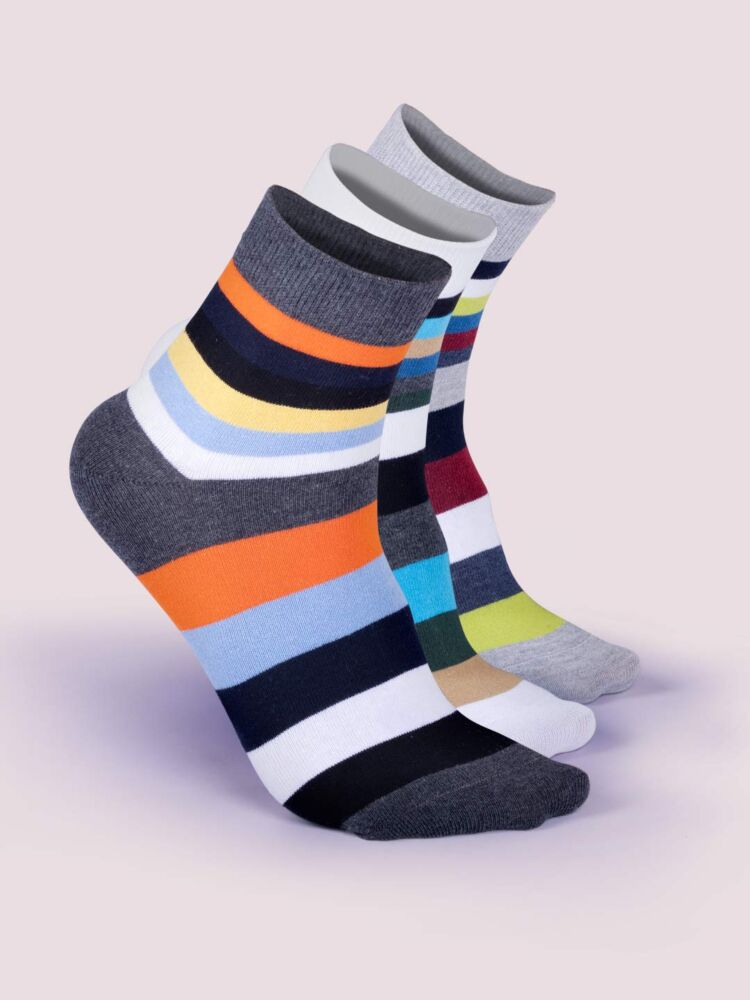 Socks Sutra by Macroman M-Series Men’s Ankle Length Socks (Pack of 3) | Cotton Spandex, Comfortable & Breathable