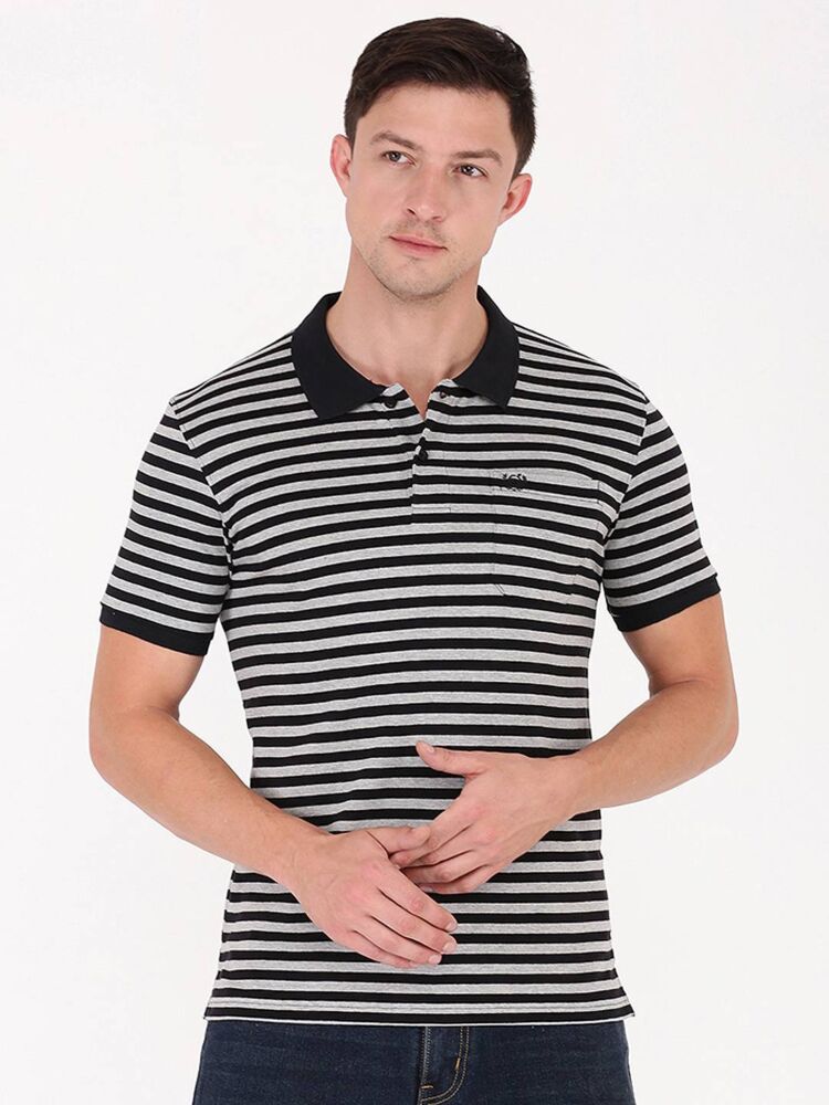 Macroman M-Series Men’s Smartz Basics Feather Polo T-Shirt in Cotton Rich Single Jersey Fabric, Half Sleeve Style