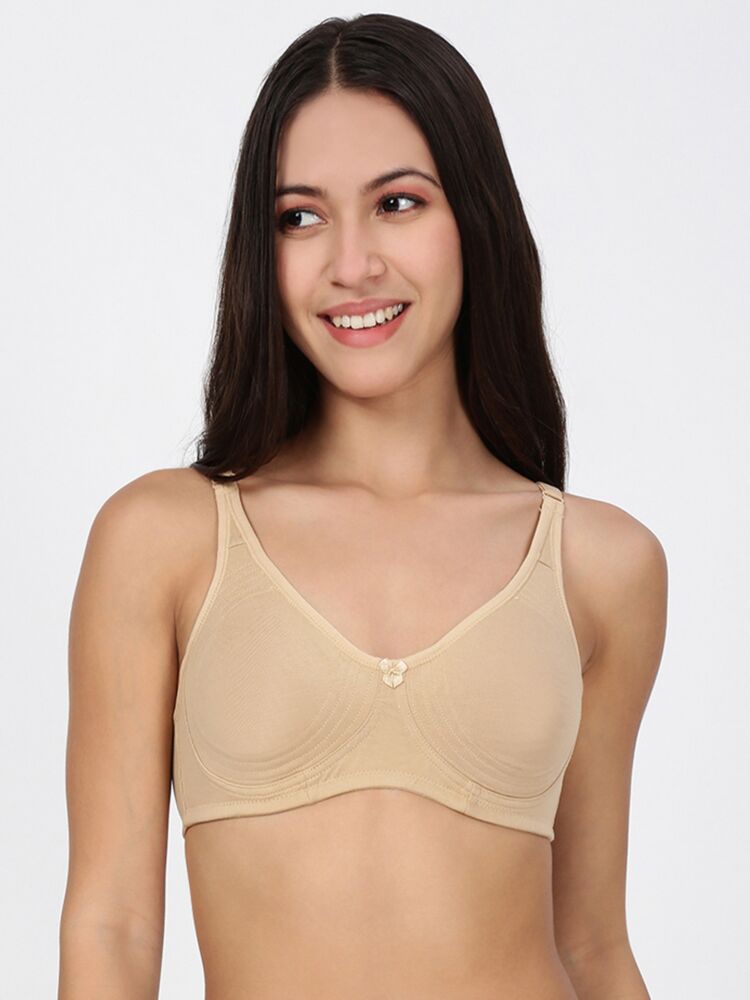 Women's Ringlet Bras in Cotton Lycra Fabric With Full Coverage Non Padded Double Layered Cups and Shaper Panels