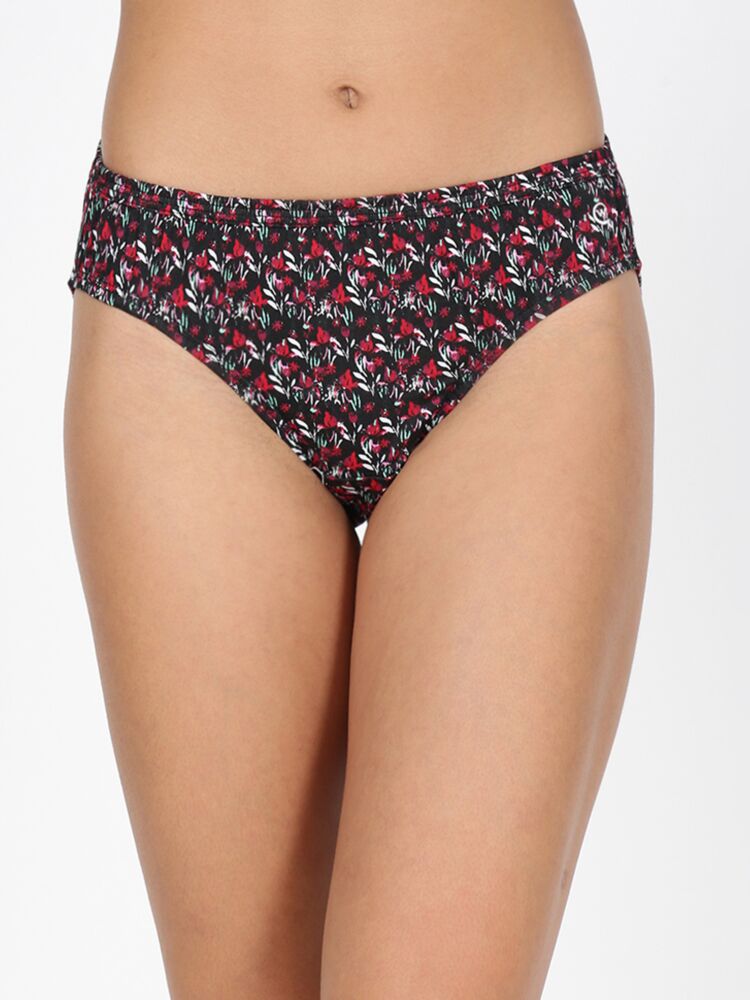Women's Printed Bikini Panties in Pure Cotton Fabric with Inner Elastic and Mid Rise Fit (3 PC Pack)