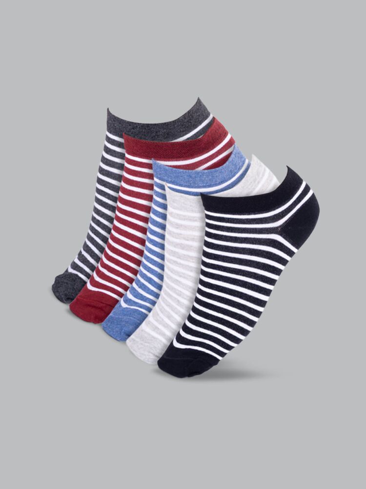 Socks Sutra by Macrowoman W-Series Women’s Casual Ankle Length Socks (Pack of 5) | Cotton Spandex, Reinforced Heel & Toe