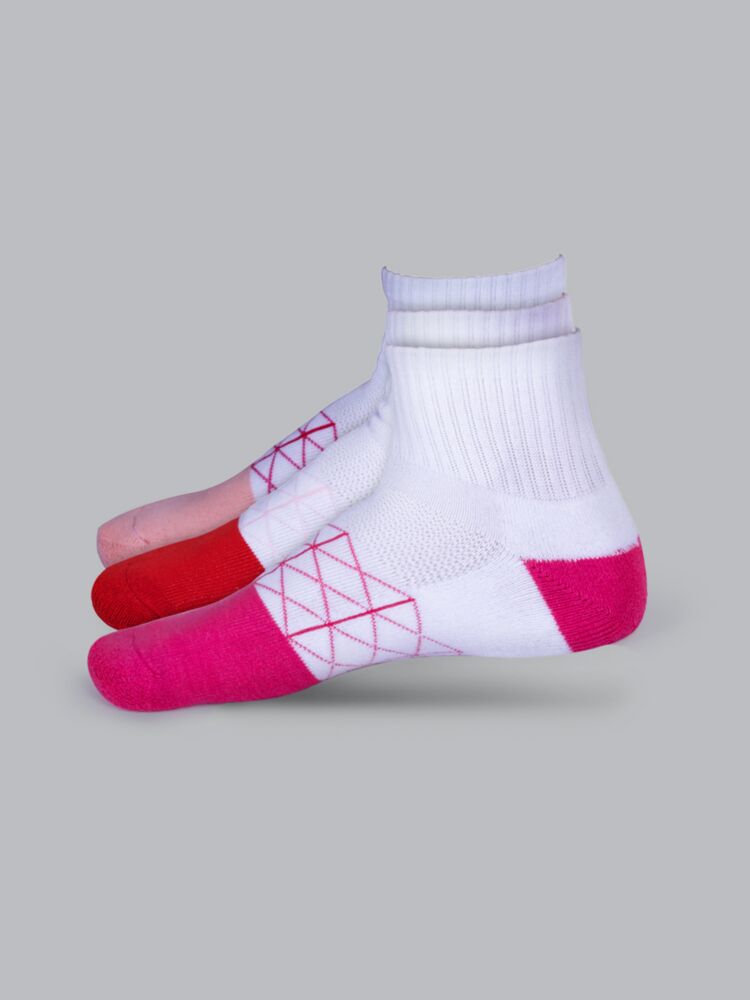 Socks Sutra by Macrowoman W-Series Women’s Sports Ankle Length Socks (Pack of 3) | Cotton Spandex Terry, Cushioned & Breathable
