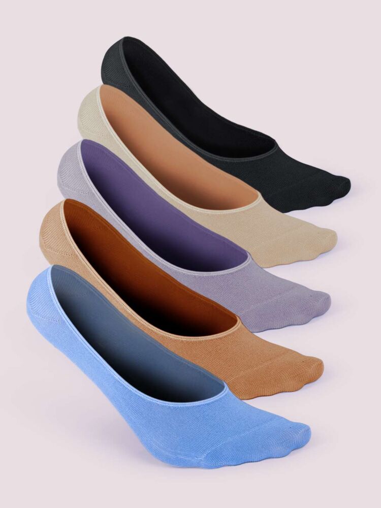Socks Sutra Unisex No-Show Footlet Socks (Pack of 5) | Cotton Spandex, Low-Cut & Anti-Slip