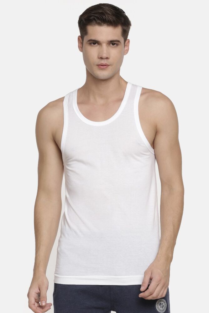 Men's Seamless Vests Compact Cotton Round Neck Design for Classic Fit and Superior Comfort (Pack of 2)