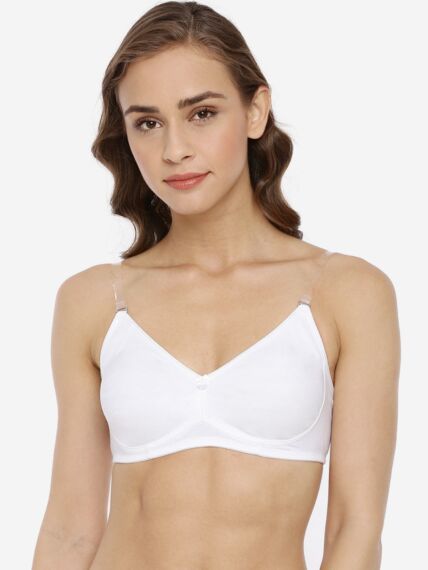 Women's Soft Cup Bras in Cotton Rich Fabric With Medium Coverage Non Padded with Invisible Side Support