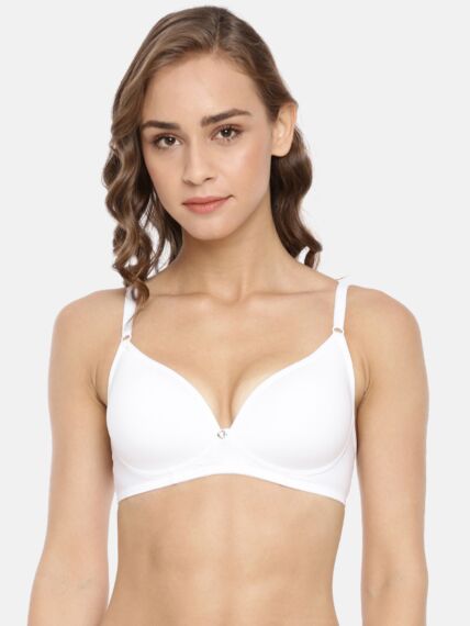 Women's Non-Wired Padded Bras in Cotton Stretch Fabric with Semi Coverage and Adjustable Straps