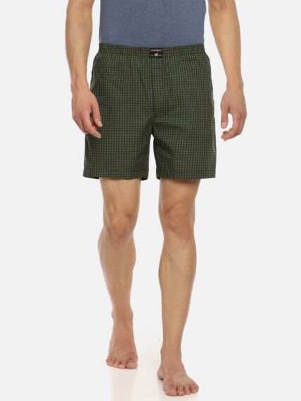 Men's Boxer Shorts in Super Combed Cotton Checks Fabric with Comfort Fit for Relaxed Loungewear (Pack of 2)