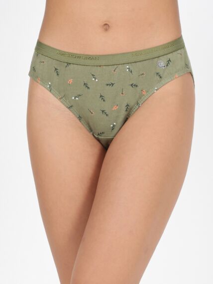 Women's Printed Bikini Panties in Pure Cotton Fabric with Outer Elastic and Mid Rise Fit (3 PC Pack)