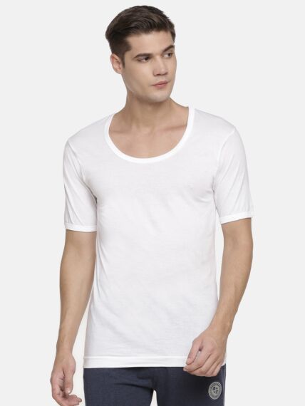 Men's Vests Combed Cotton Round Neck Sleeves Classic Fit and Superior Style and Comfort